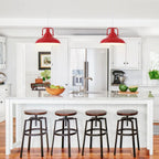 Suspension 60 W à une lumière avec abat-jour en forme de dôme pour îlot de cuisine, lustre semi-encastré classique pour salle à manger