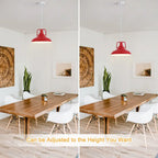 Suspension 60 W à une lumière avec abat-jour en forme de dôme pour îlot de cuisine, lustre semi-encastré classique pour salle à manger