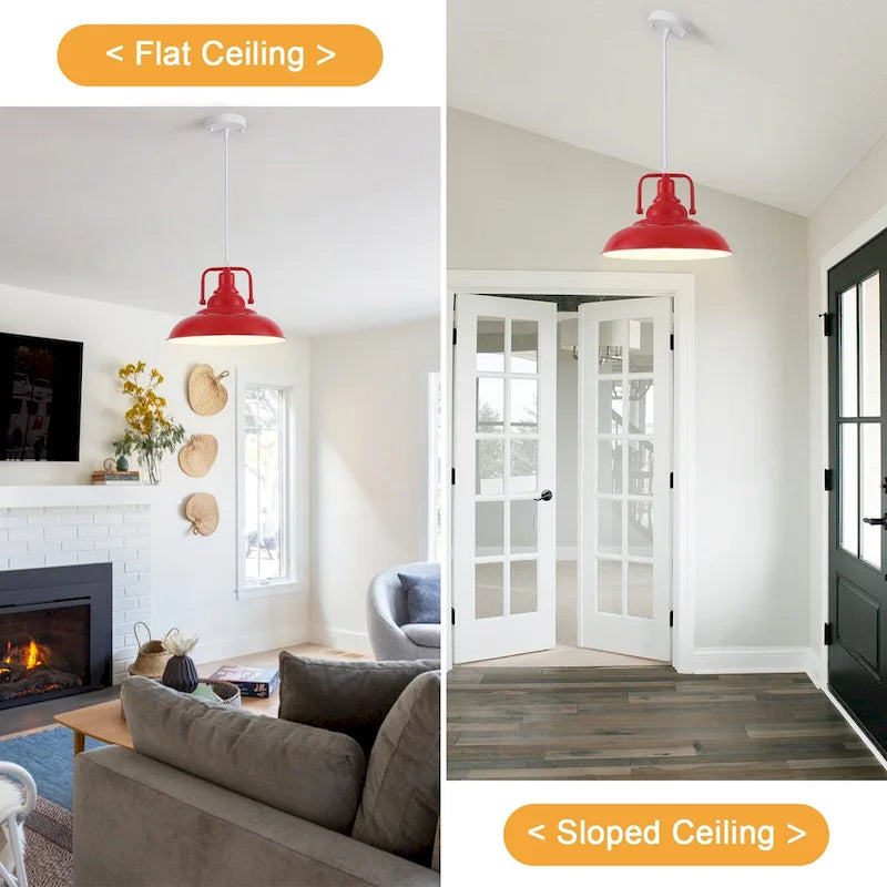 Suspension 60 W à une lumière avec abat-jour en forme de dôme pour îlot de cuisine, lustre semi-encastré classique pour salle à manger