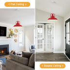 Suspension 60 W à une lumière avec abat-jour en forme de dôme pour îlot de cuisine, lustre semi-encastré classique pour salle à manger