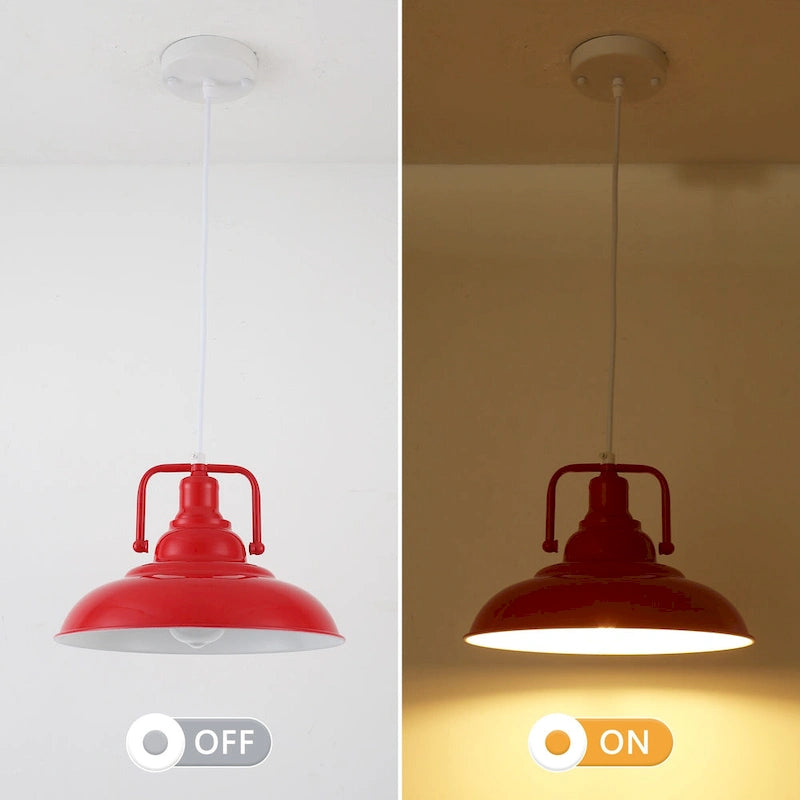 Suspension 60 W à une lumière avec abat-jour en forme de dôme pour îlot de cuisine, lustre semi-encastré classique pour salle à manger