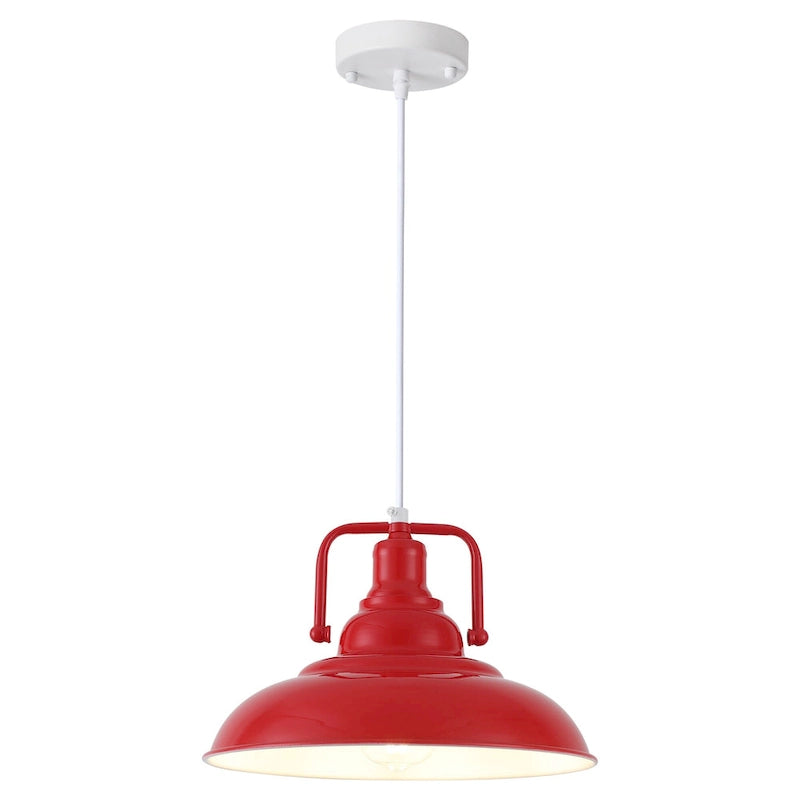 Suspension 60 W à une lumière avec abat-jour en forme de dôme pour îlot de cuisine, lustre semi-encastré classique pour salle à manger