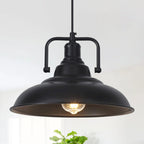 Suspension 60 W à une lumière avec abat-jour en forme de dôme pour îlot de cuisine, lustre semi-encastré classique pour salle à manger