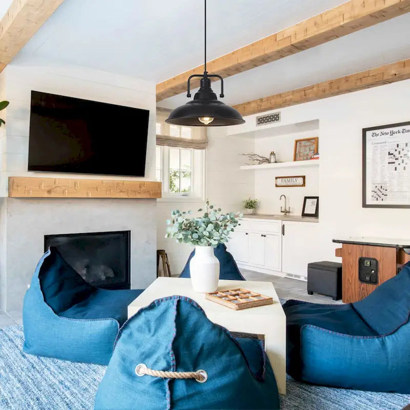 Suspension 60 W à une lumière avec abat-jour en forme de dôme pour îlot de cuisine, lustre semi-encastré classique pour salle à manger