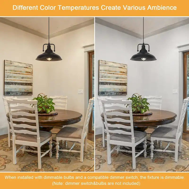 Suspension 60 W à une lumière avec abat-jour en forme de dôme pour îlot de cuisine, lustre semi-encastré classique pour salle à manger