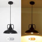 Suspension 60 W à une lumière avec abat-jour en forme de dôme pour îlot de cuisine, lustre semi-encastré classique pour salle à manger