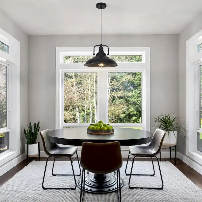 Suspension 60 W à une lumière avec abat-jour en forme de dôme pour îlot de cuisine, lustre semi-encastré classique pour salle à manger