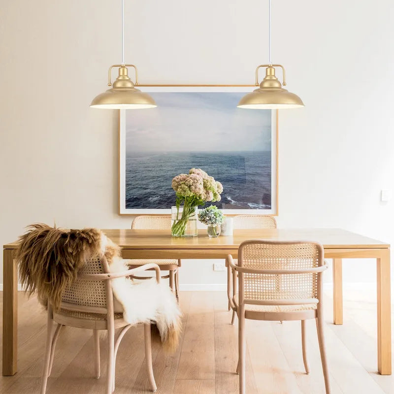 Suspension 60 W à une lumière avec abat-jour en forme de dôme pour îlot de cuisine, lustre semi-encastré classique pour salle à manger