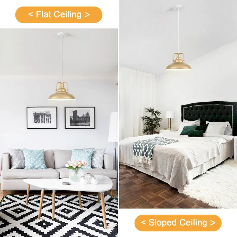 Suspension 60 W à une lumière avec abat-jour en forme de dôme pour îlot de cuisine, lustre semi-encastré classique pour salle à manger