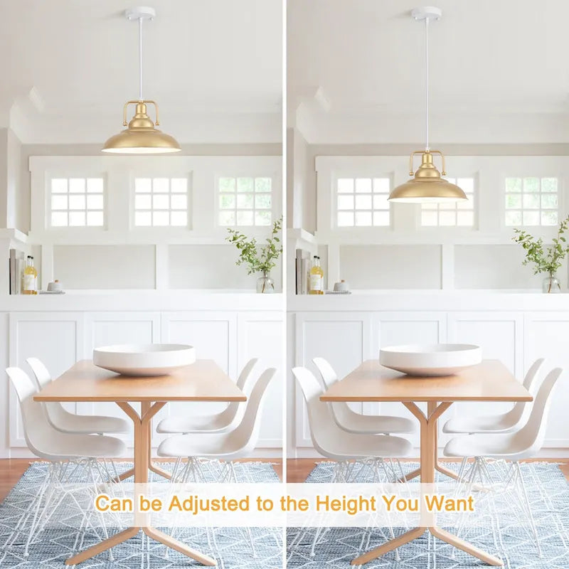 Suspension 60 W à une lumière avec abat-jour en forme de dôme pour îlot de cuisine, lustre semi-encastré classique pour salle à manger