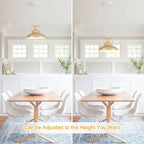 Suspension 60 W à une lumière avec abat-jour en forme de dôme pour îlot de cuisine, lustre semi-encastré classique pour salle à manger