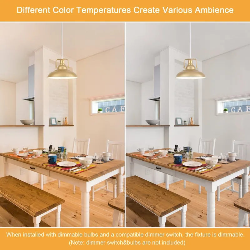 Suspension 60 W à une lumière avec abat-jour en forme de dôme pour îlot de cuisine, lustre semi-encastré classique pour salle à manger