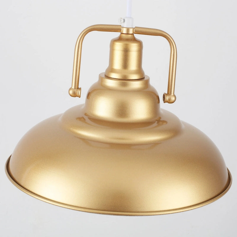 Suspension 60 W à une lumière avec abat-jour en forme de dôme pour îlot de cuisine, lustre semi-encastré classique pour salle à manger