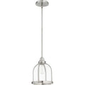 Quorum International Banded Dome Family Clear One Piece Glass Pendant. 1 Light Clear Glass Downlight.