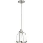 Quorum International Banded Dome Family Clear One Piece Glass Pendant. 1 Light Clear Glass Downlight.