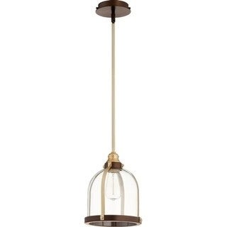 Suspension Quorum International Banded Dome Family en verre transparent monobloc. Spot encastré en verre transparent à 1 lumière.