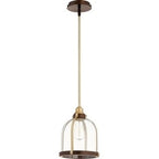 Suspension Quorum International Banded Dome Family en verre transparent monobloc. Spot encastré en verre transparent à 1 lumière.