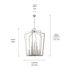 Suspension Kichler Lighting Abbotswell 49 po à 16 lumières