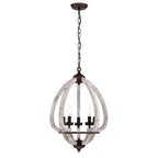 Suspension rustique Nelly 19 pouces en forme de goutte d'eau, 5 lumières