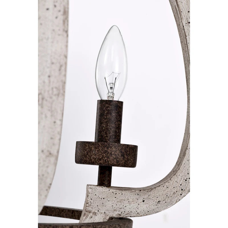 Suspension rustique Nelly 19 pouces en forme de goutte d'eau, 5 lumières