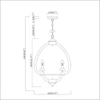 Suspension rustique Nelly 19 pouces en forme de goutte d'eau, 5 lumières