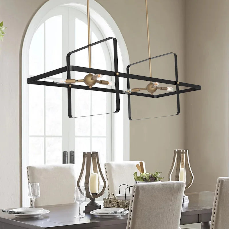 Modern 6 - Light Kitchen Island Linear Pendant - 42.13 x16.73 x16.54 