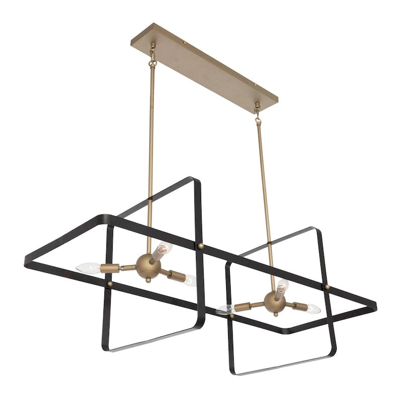 Suspension linéaire moderne à 6 lumières pour îlot de cuisine - 42,13 x 16,73 x 16,54