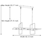 Suspension linéaire moderne à 6 lumières pour îlot de cuisine - 42,13 x 16,73 x 16,54