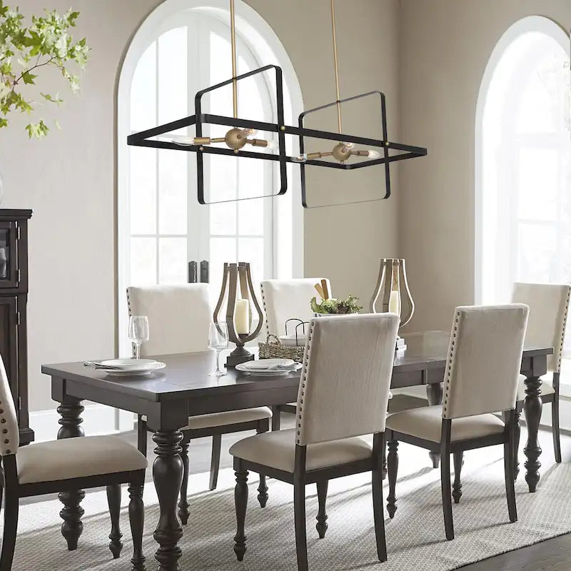 Suspension linéaire moderne à 6 lumières pour îlot de cuisine - 42,13 x 16,73 x 16,54