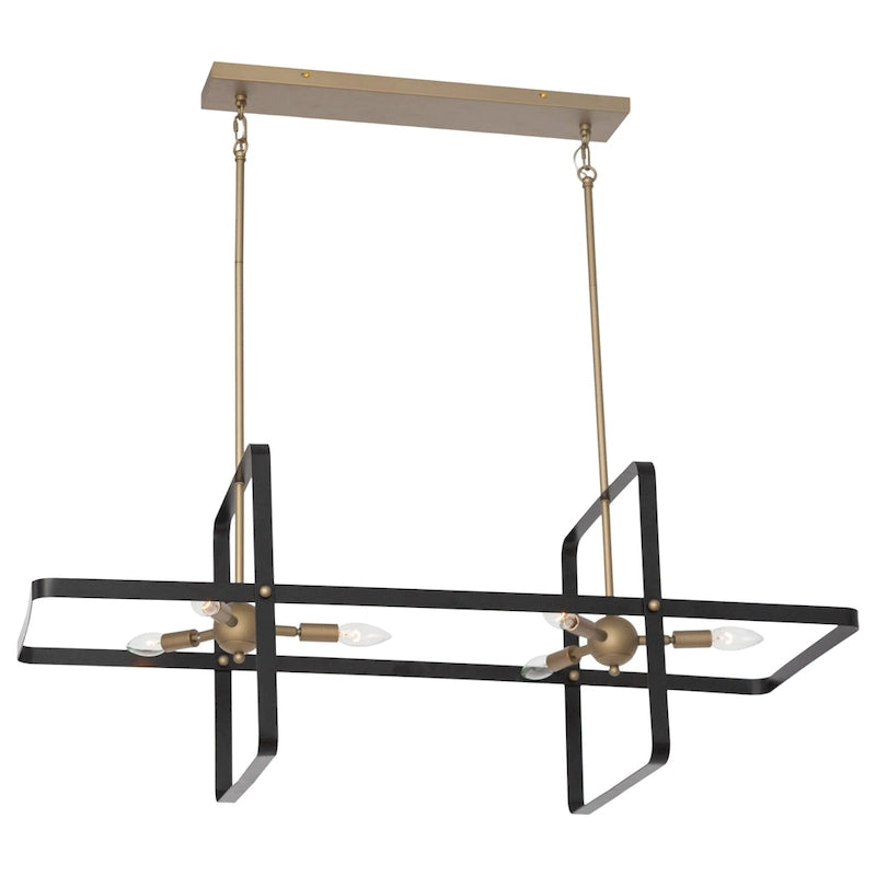 Suspension linéaire moderne à 6 lumières pour îlot de cuisine - 42,13 x 16,73 x 16,54