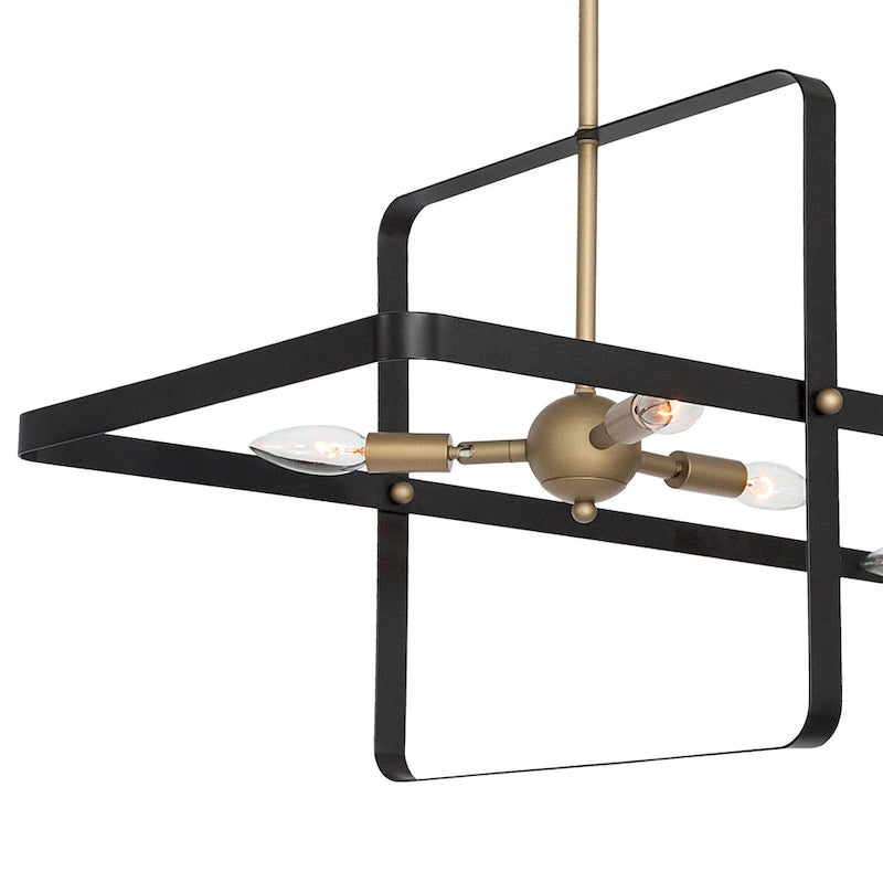 Suspension linéaire moderne à 6 lumières pour îlot de cuisine - 42,13 x 16,73 x 16,54