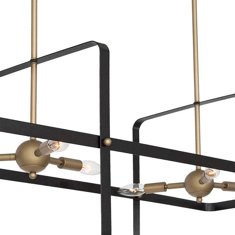Suspension linéaire moderne à 6 lumières pour îlot de cuisine - 42,13 x 16,73 x 16,54