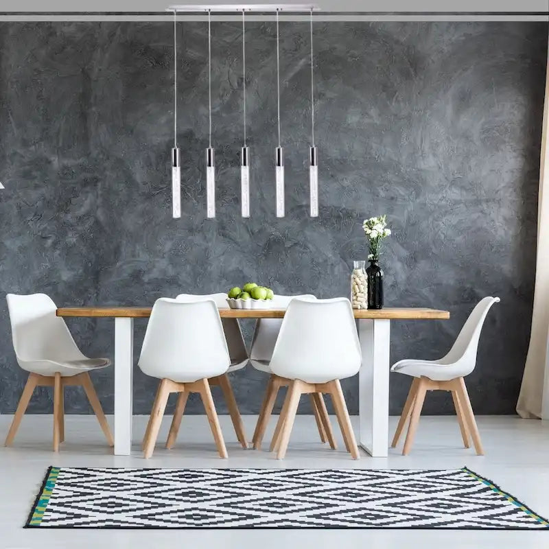 Acrylic Cylinder Chandelier // 5 Light - N/A