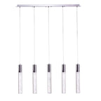 Lustre cylindrique en acrylique // 5 lumières - Non disponible