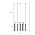 Lustre cylindrique en acrylique // 5 lumières - Non disponible