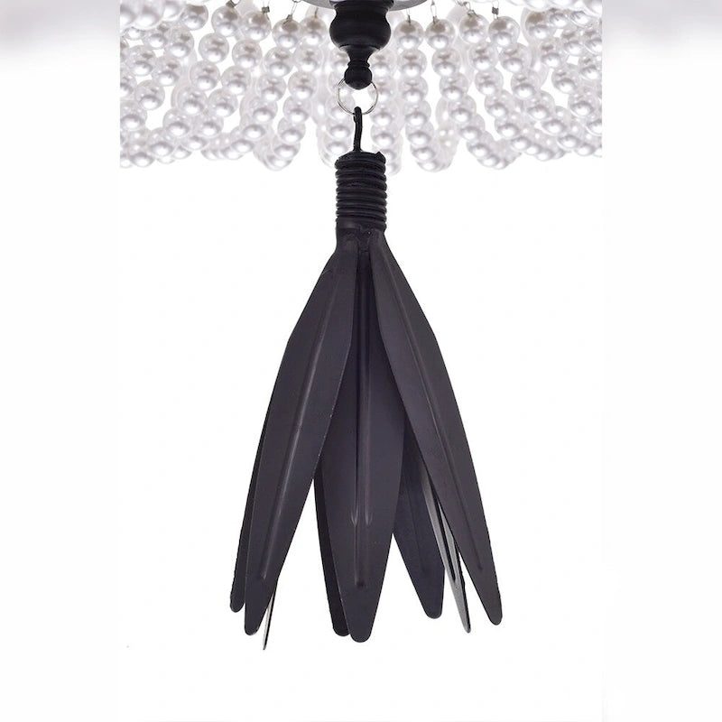 Pendentif Cahrin à 3 lumières et perles de 40 cm