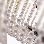 Pendentif Cahrin à 3 lumières et perles de 40 cm