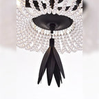 Pendentif Cahrin à 3 lumières et perles de 40 cm