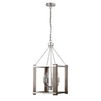 Suspension Jenus de 33 cm (13 pouces) en forme de boîte, style ferme antique, à 4 lumières