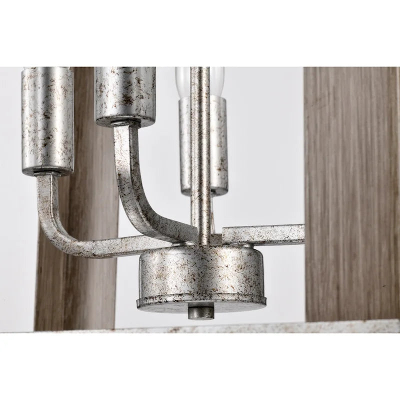 Suspension Jenus de 33 cm (13 pouces) en forme de boîte, style ferme antique, à 4 lumières