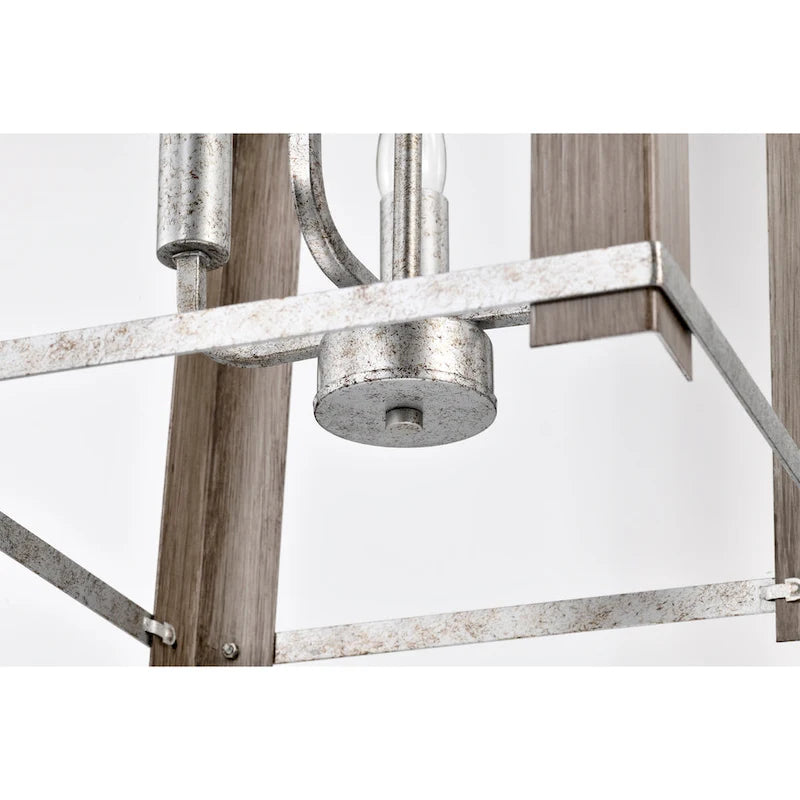 Suspension Jenus de 33 cm (13 pouces) en forme de boîte, style ferme antique, à 4 lumières