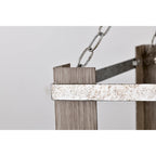 Suspension Jenus de 33 cm (13 pouces) en forme de boîte, style ferme antique, à 4 lumières