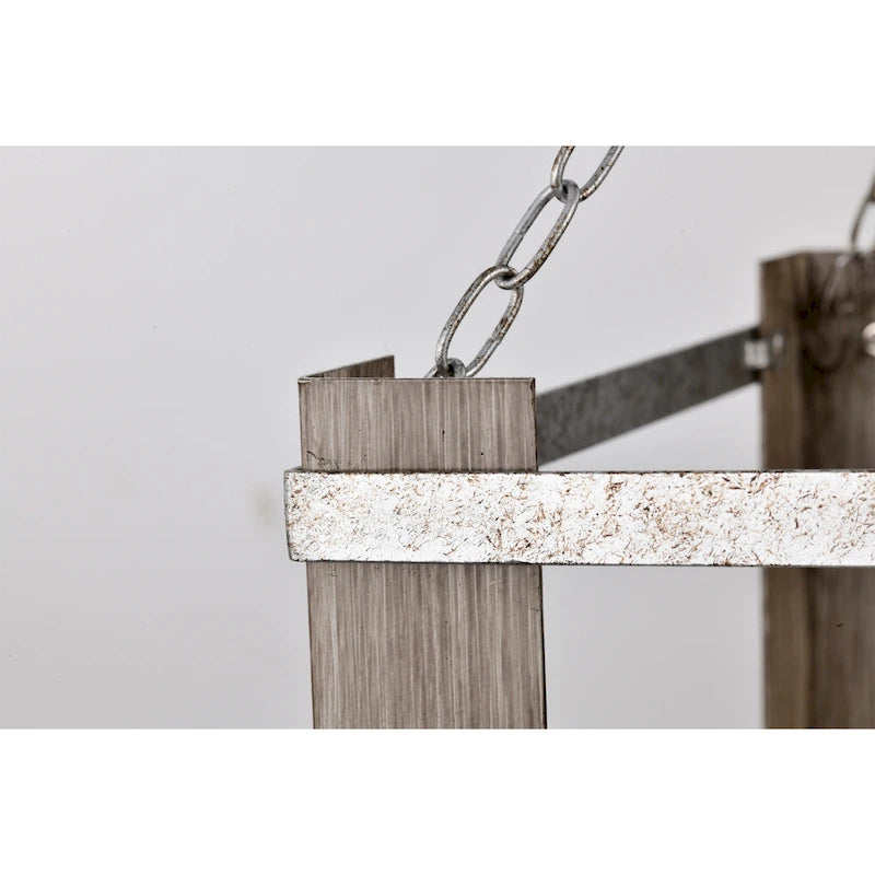 Suspension Jenus de 33 cm (13 pouces) en forme de boîte, style ferme antique, à 4 lumières