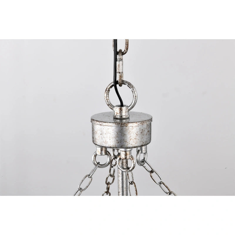 Suspension Jenus de 33 cm (13 pouces) en forme de boîte, style ferme antique, à 4 lumières