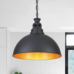 1-Light Industrial Pendant Light with Metal Shade for Bedroom Dining Room Kitchen