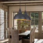 Suspension industrielle à une lumière avec abat-jour en métal pour chambre, salle à manger et cuisine