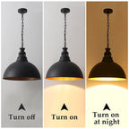 Suspension industrielle à une lumière avec abat-jour en métal pour chambre, salle à manger et cuisine