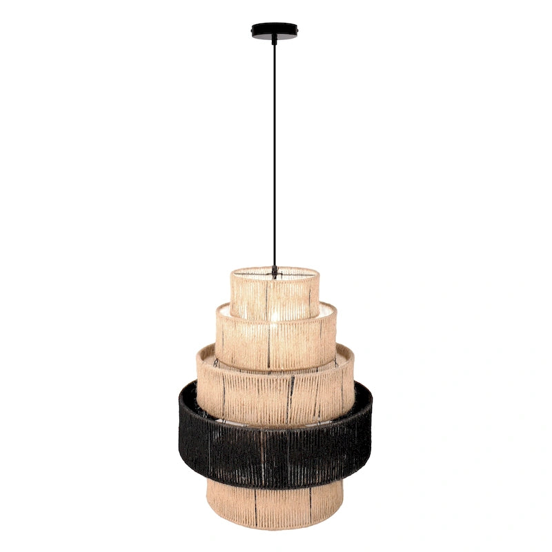 Suspension à plusieurs niveaux Sammie River of Goods, coloris naturel et noir, avec cordon de suspension réglable - 22 x 22 x 29/88