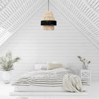 Suspension à plusieurs niveaux Sammie River of Goods, coloris naturel et noir, avec cordon de suspension réglable - 22 x 22 x 29/88