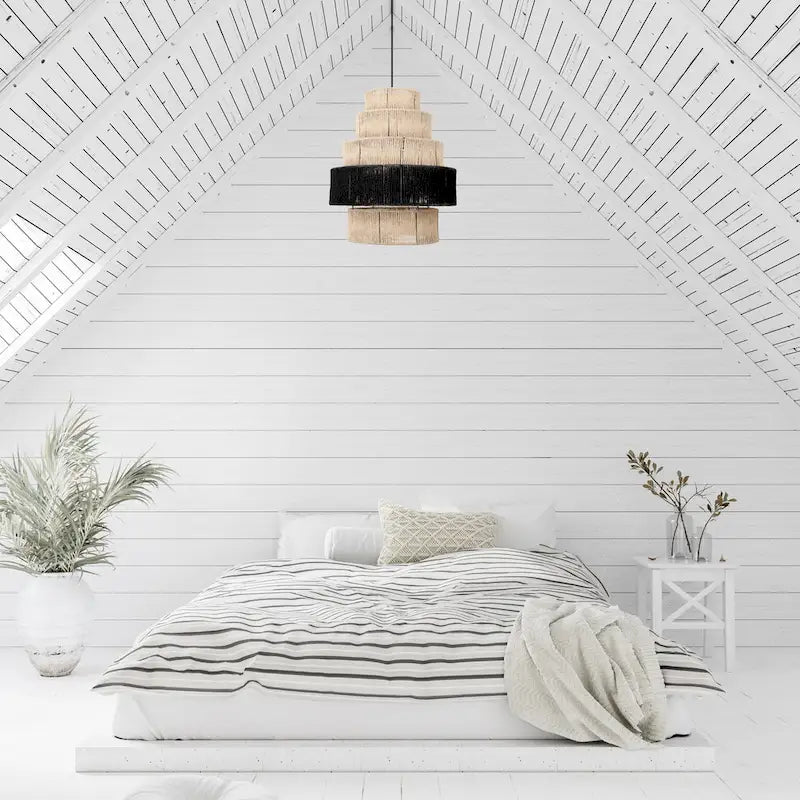 Suspension à plusieurs niveaux Sammie River of Goods, coloris naturel et noir, avec cordon de suspension réglable - 22 x 22 x 29/88